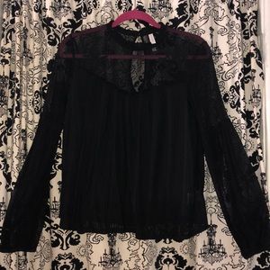 New no tag: black lace top